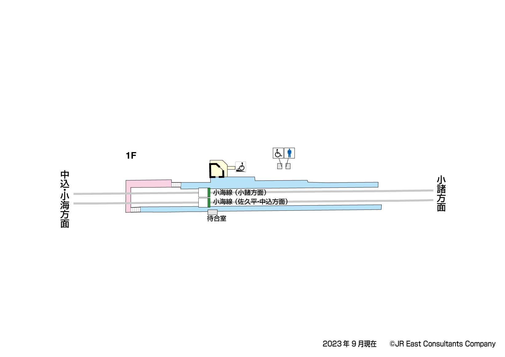 三岡駅　1F構内図