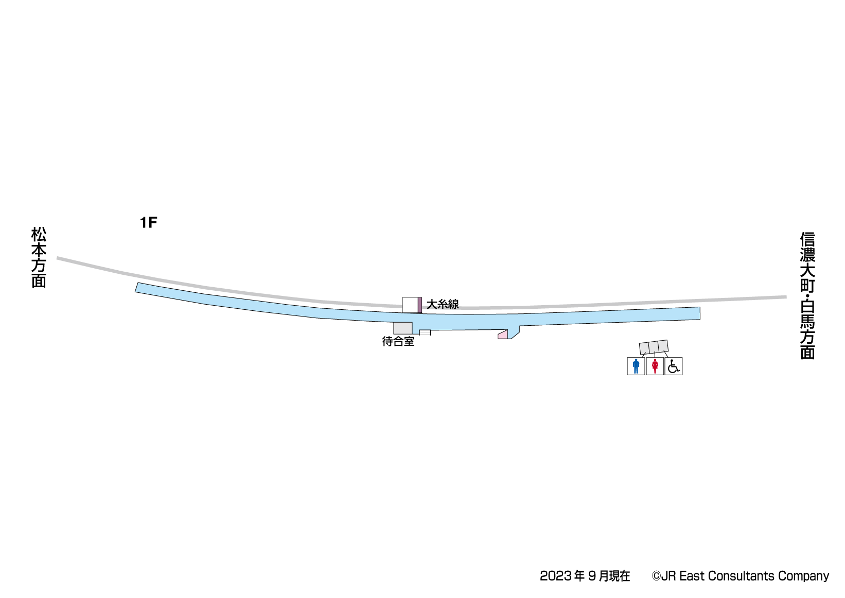 南大町駅　1F構内図