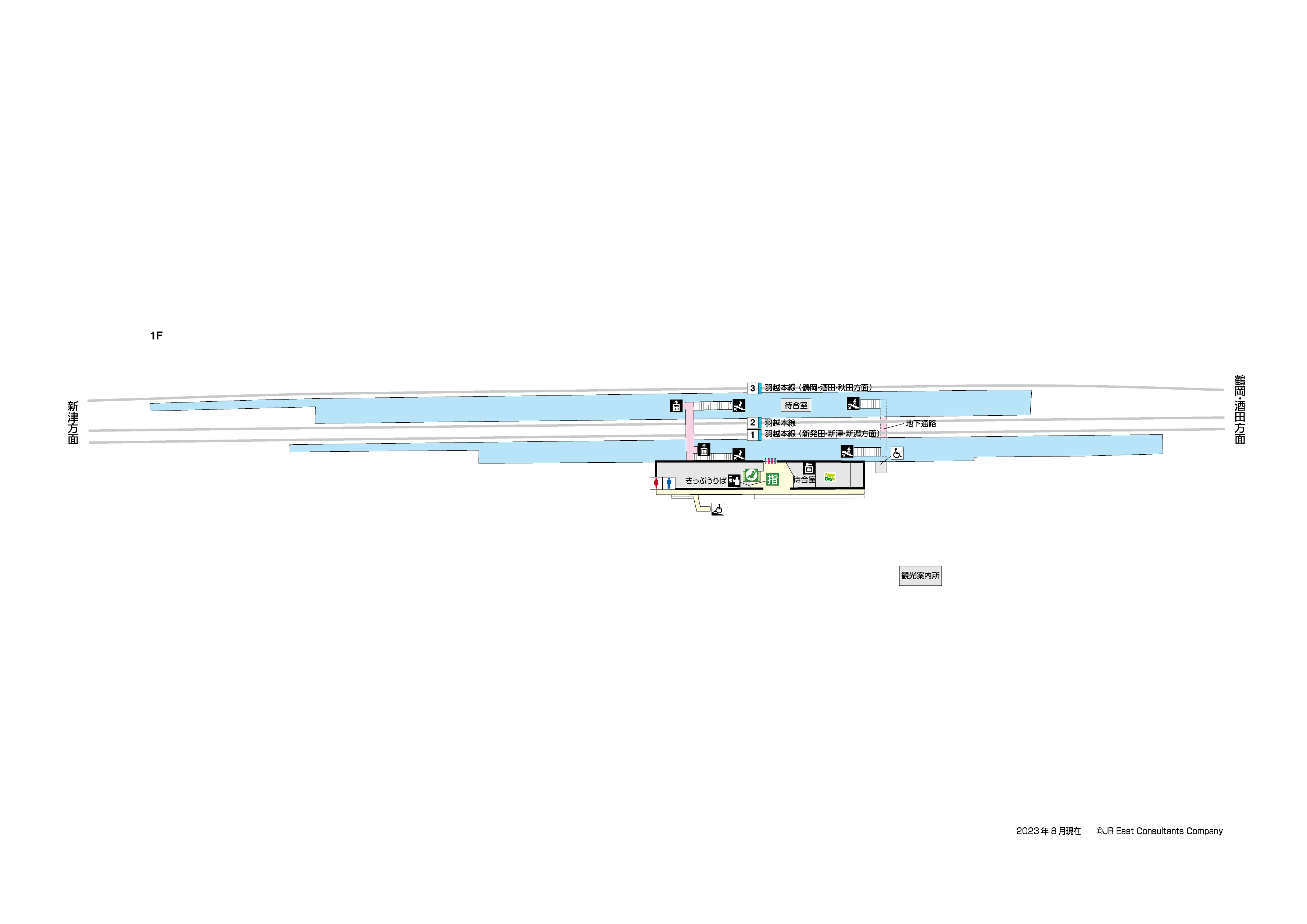 村上駅　1F構内図