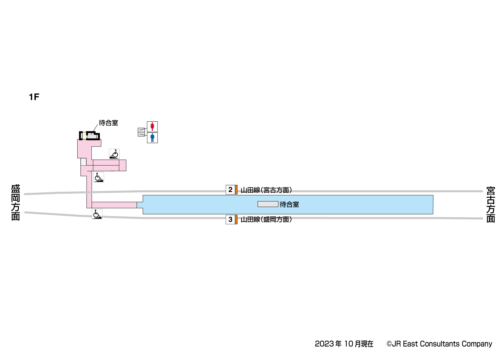 茂市駅　1F構内図