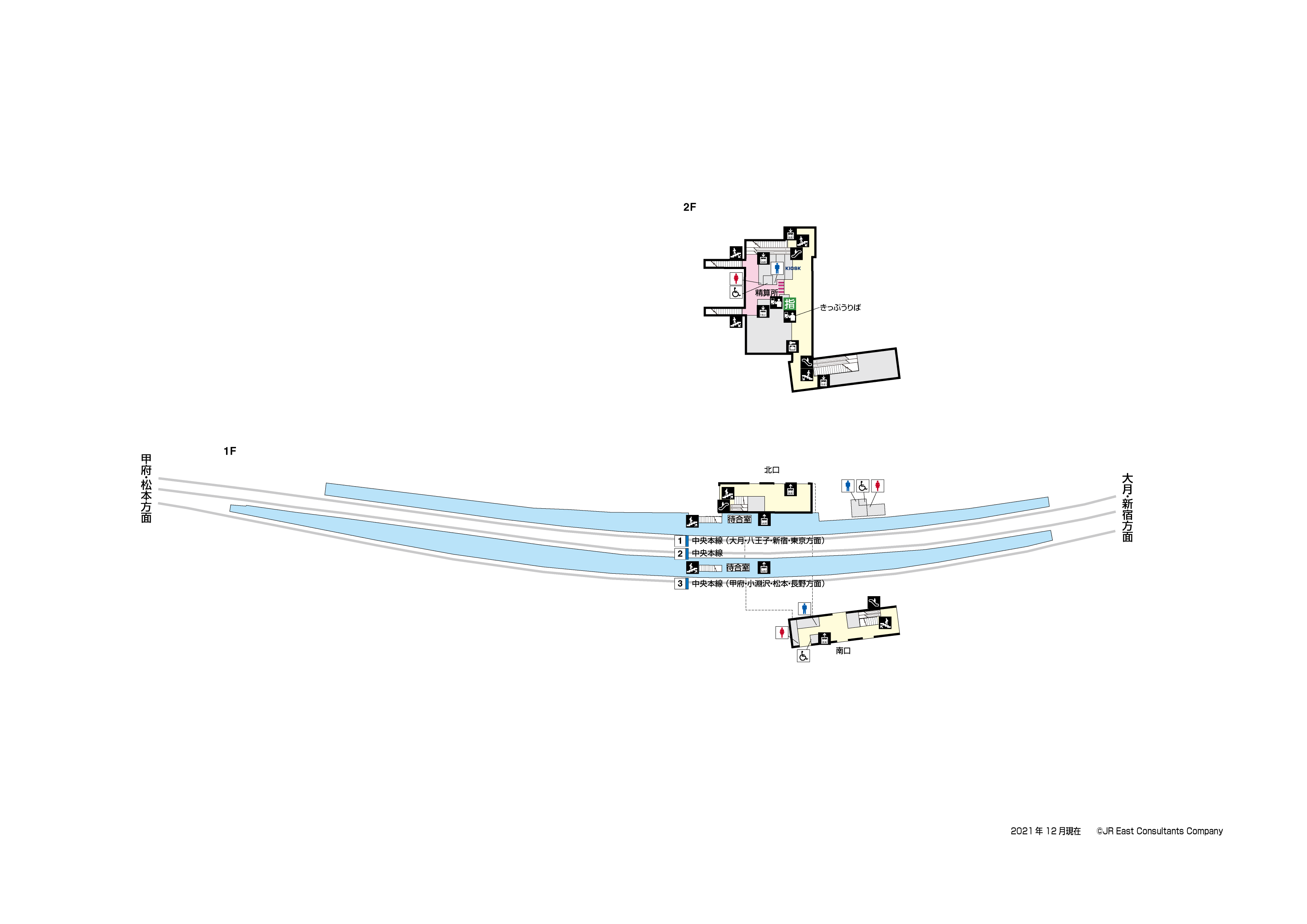 山梨市駅　1F構内図