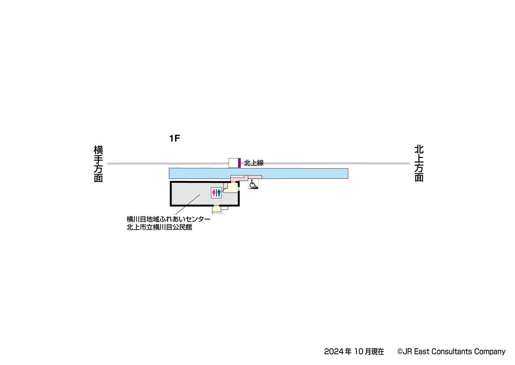 横川目駅　1F構内図