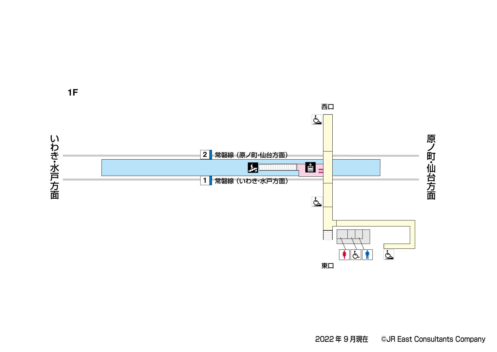 夜ノ森駅　1F構内図