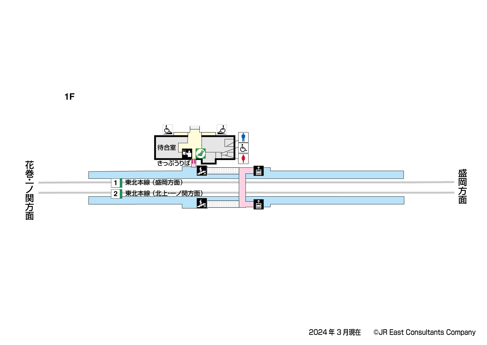 紫波中央駅　1F構内図