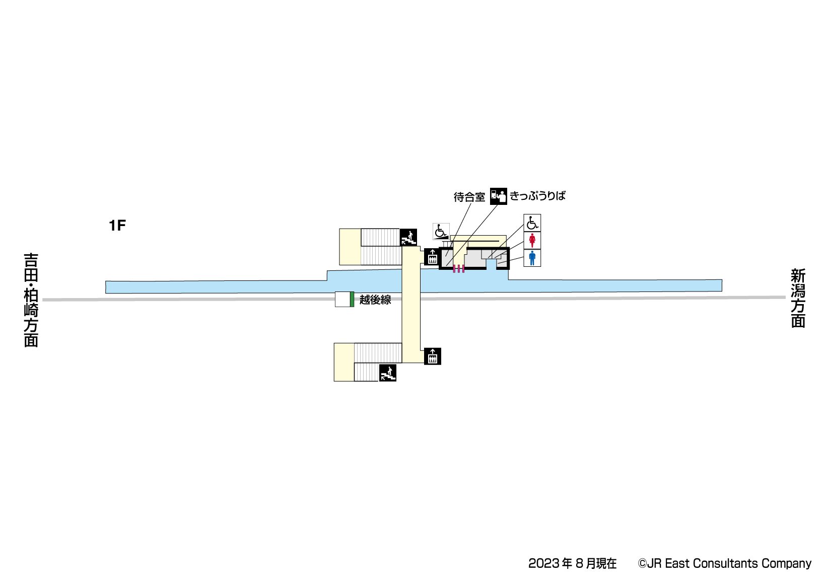 内野西が丘駅　1F構内図