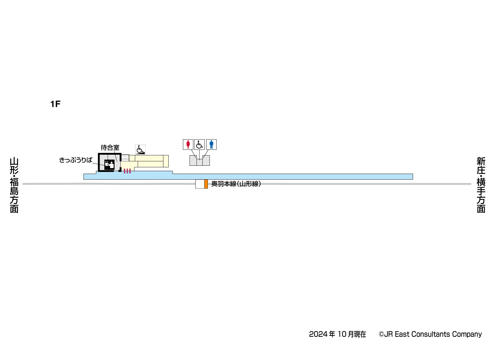 天童南駅　1F構内図