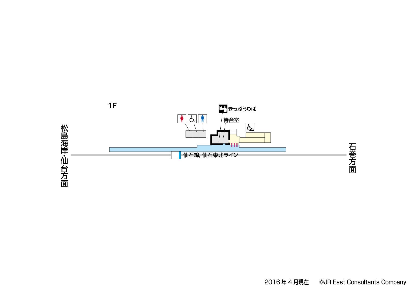 石巻あゆみ野駅　1F構内図