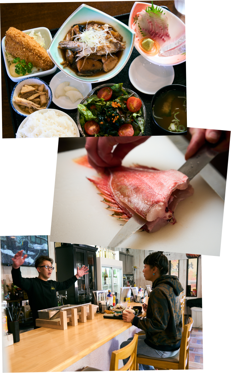 ランチには、館山ならではの海の幸を