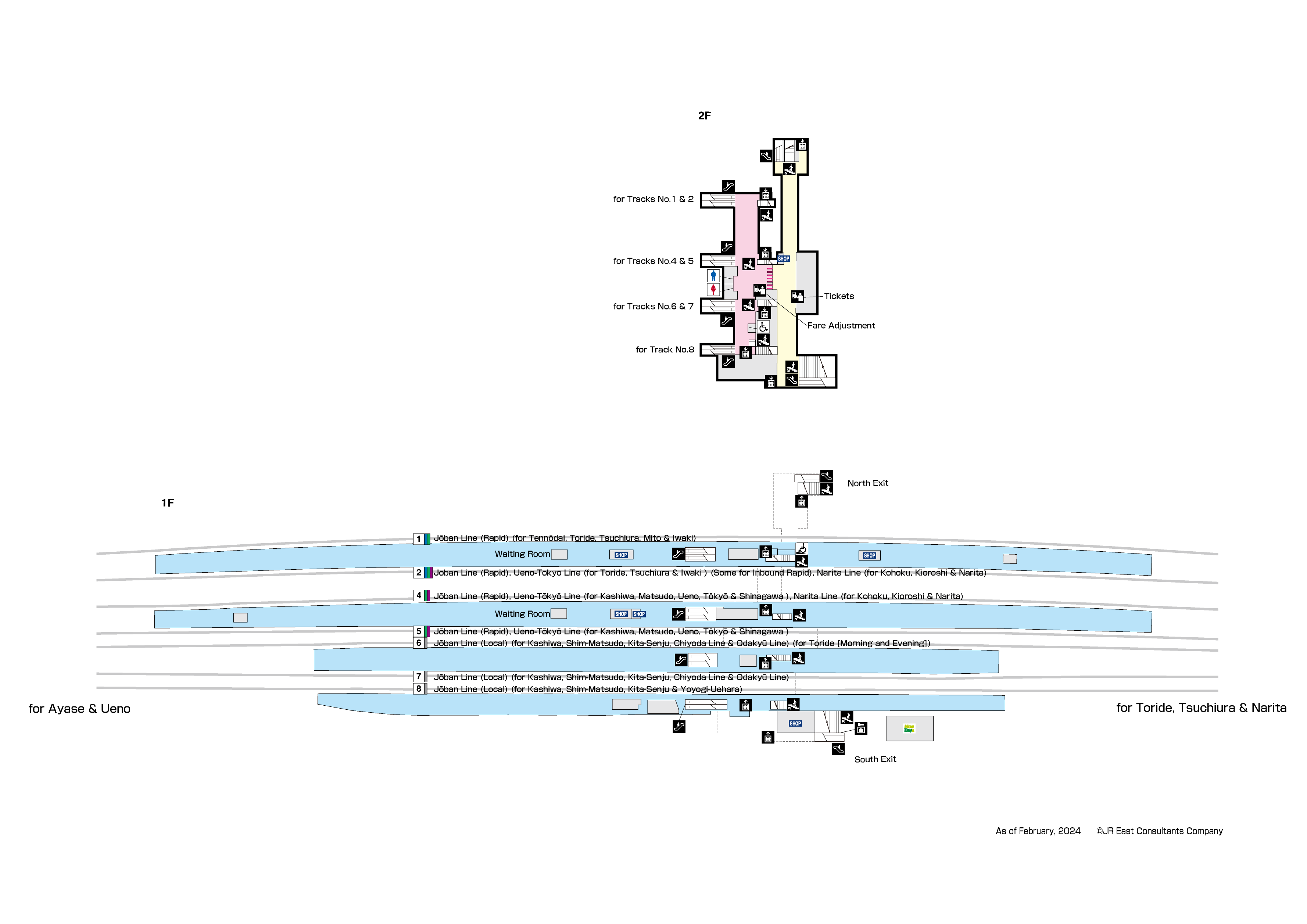 Abiko Station 1F-2FMap