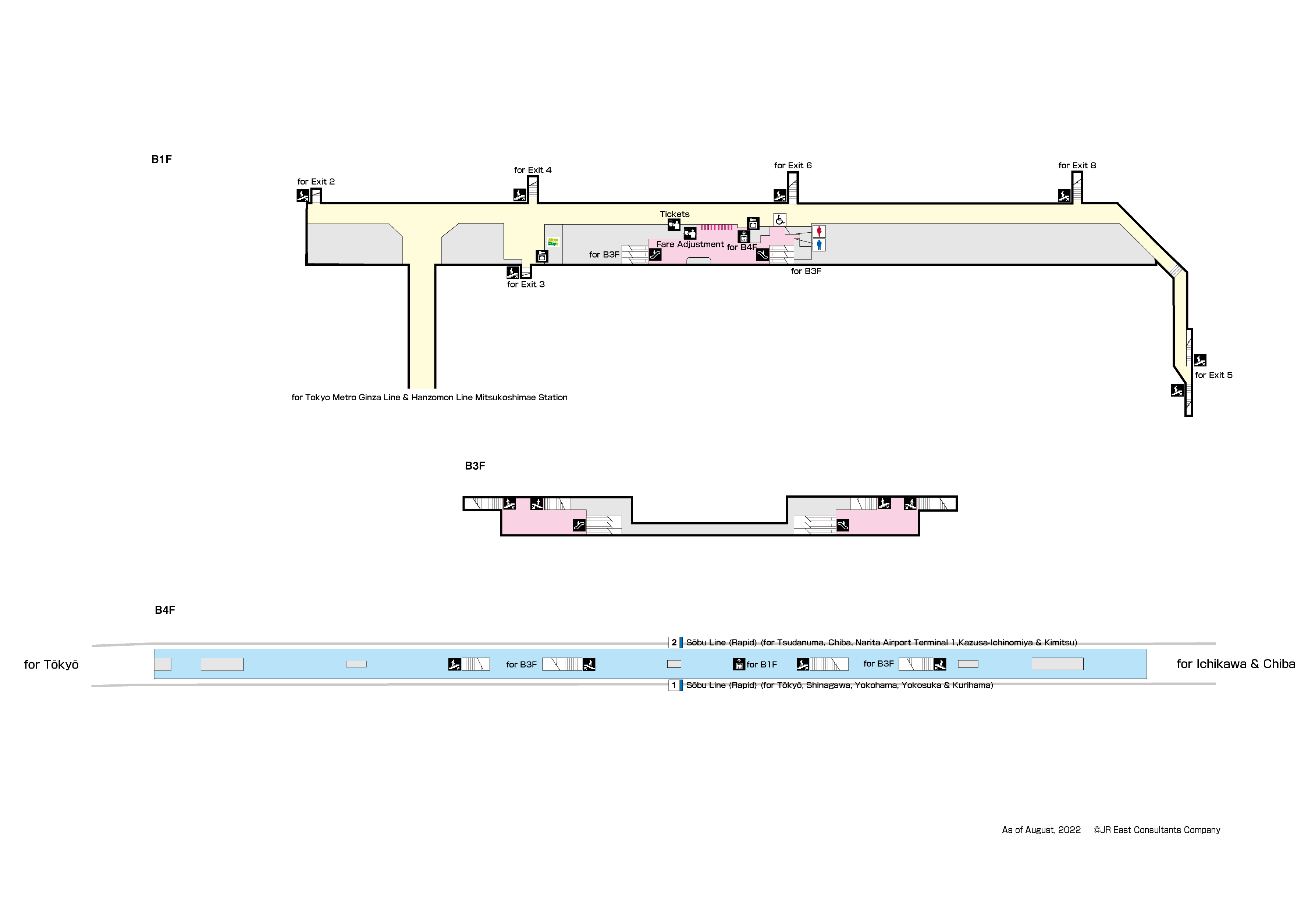 Shin-Nihombashi Station B3-B1Map
