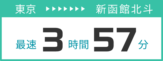 東京 → 新函館北斗 最速3時間57分