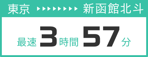 東京 → 新函館北斗 最速3時間57分