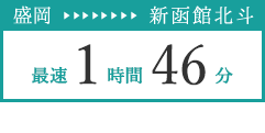 盛岡 → 新函館北斗 最速1時間46分 盛岡発旅行プランはこちら