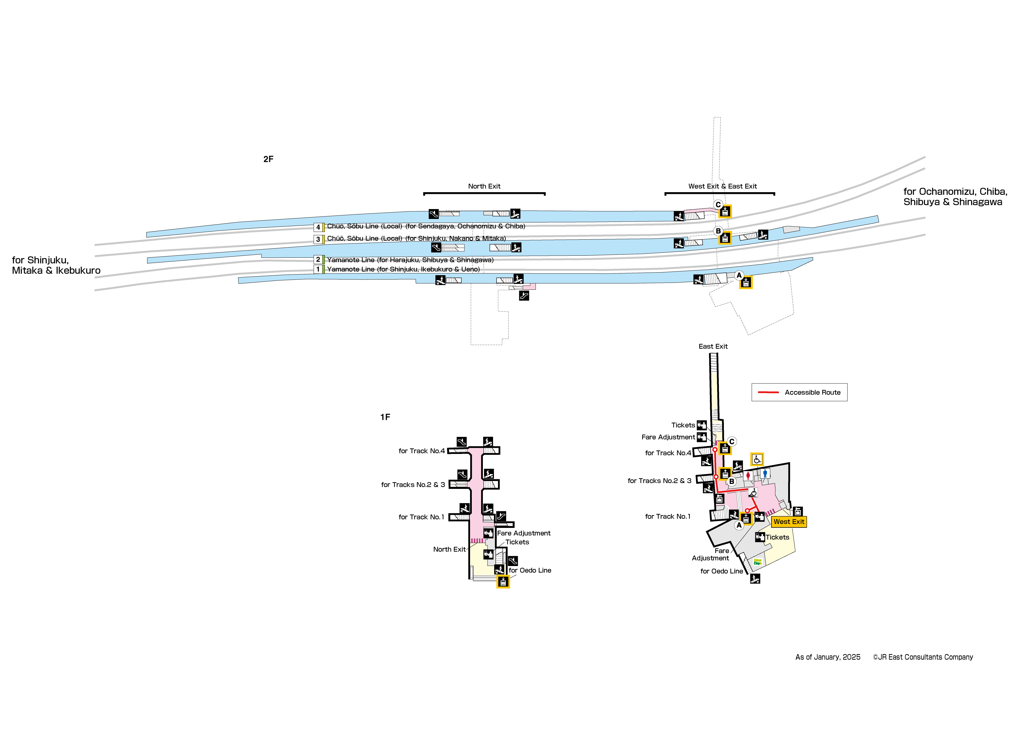 Yoyogi Station 1F-2FMap