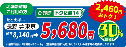 北陸新幹線ご利用の方