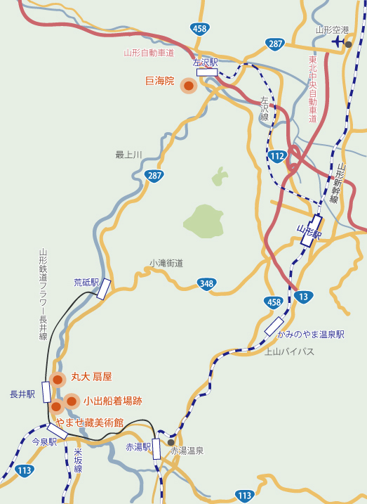 山形県長井市の地図