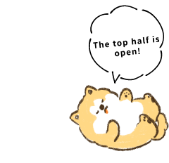 The top half is open!
