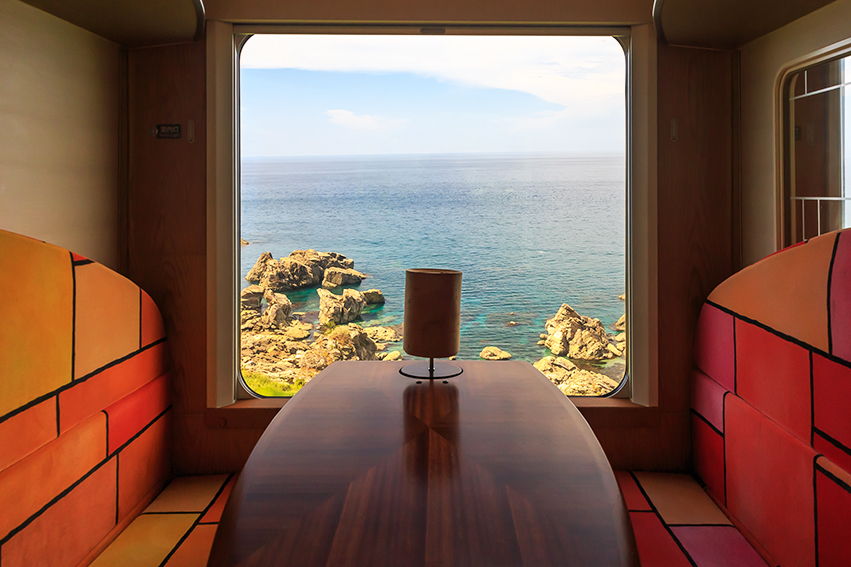Box seats of Resort Shirakami Buna with significant sea view.