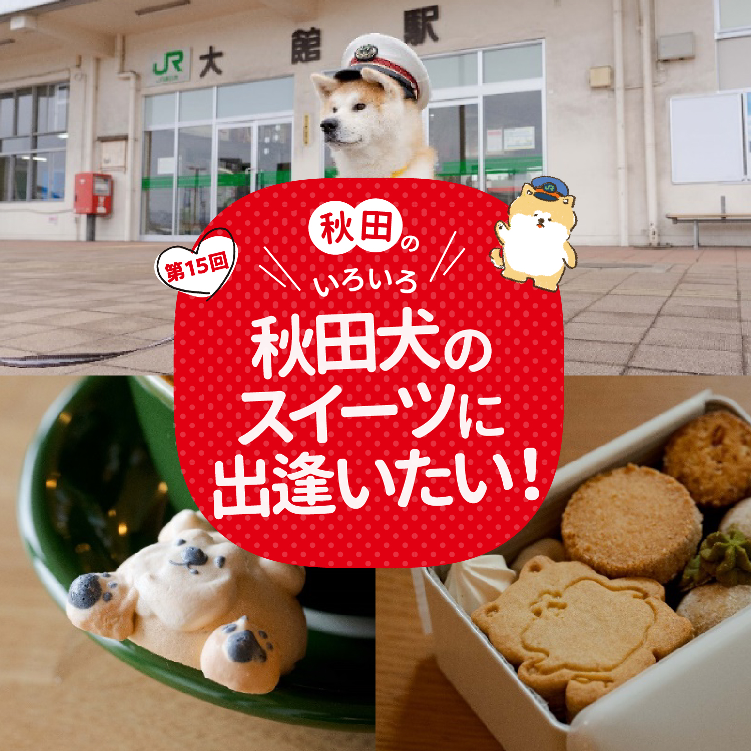 秋田のいろいろ  秋田犬のスイーツに出逢いたい！