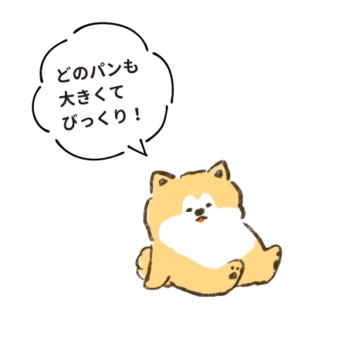 どのパンも大きくてびっくり!