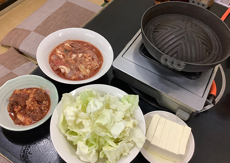 ホルモンと牛バラ