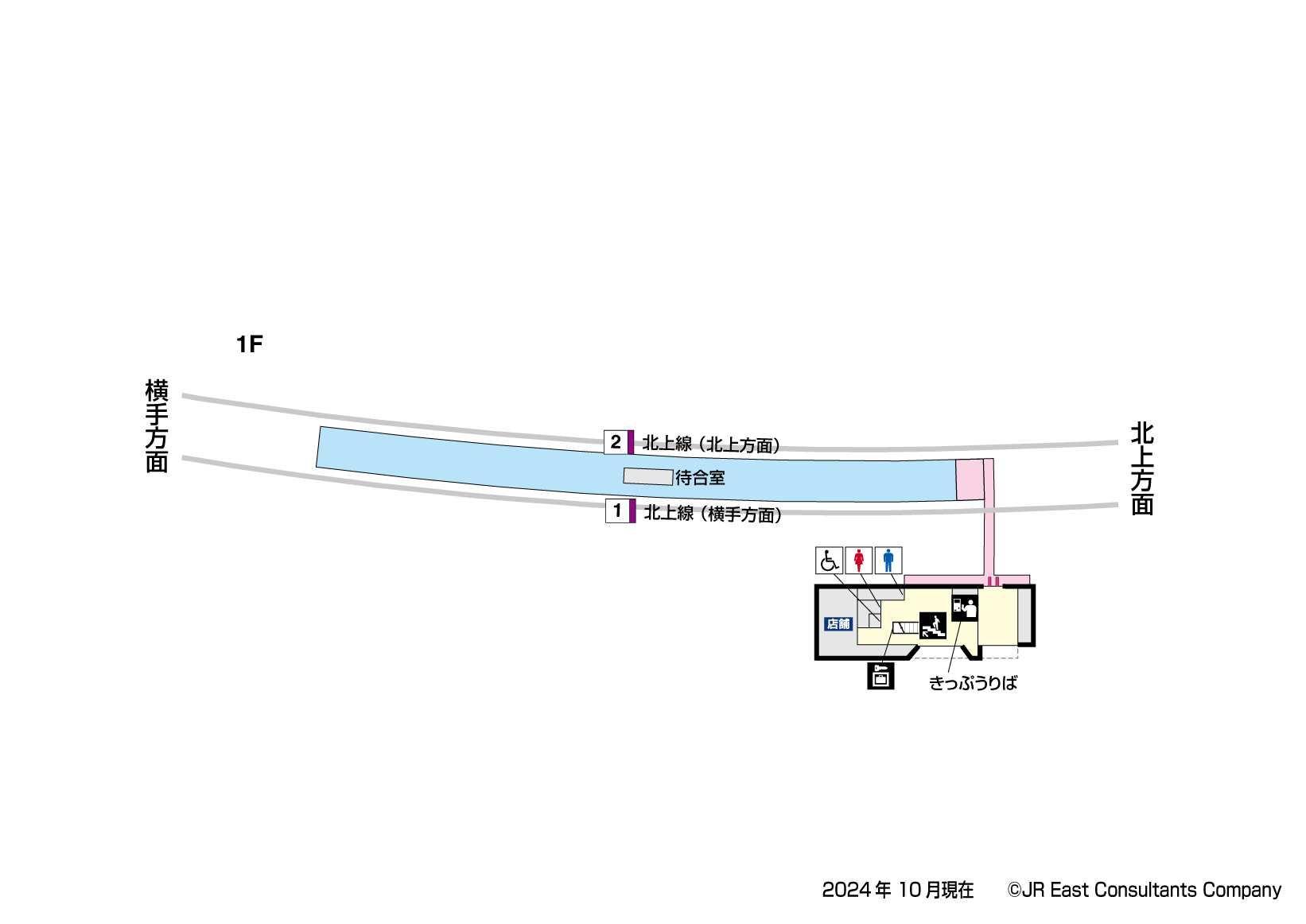相野々駅　1F-2F構内図