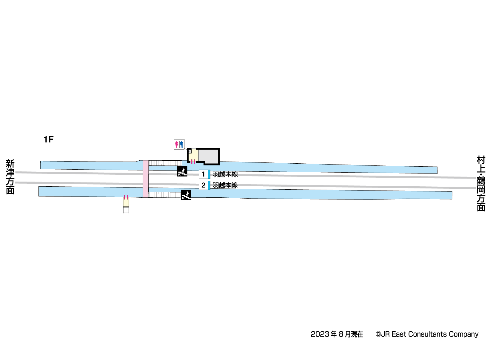 京ケ瀬駅　1F構内図