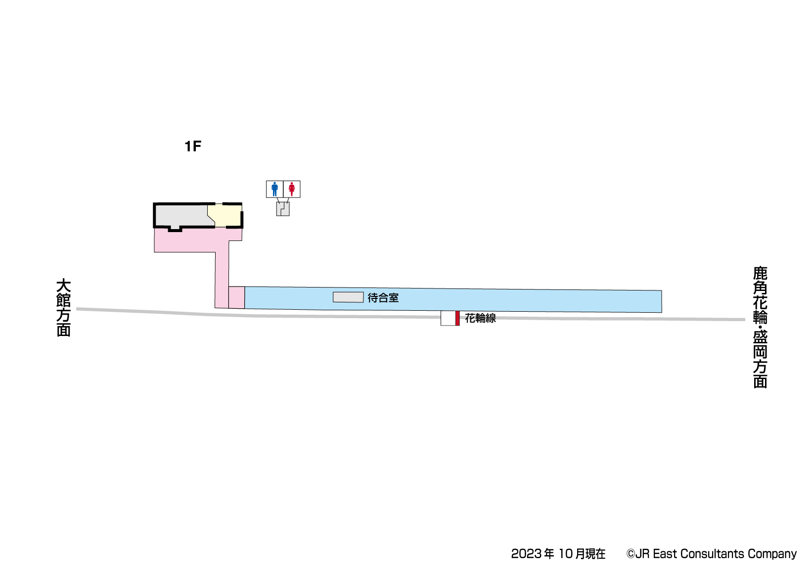 東大館駅　1F構内図