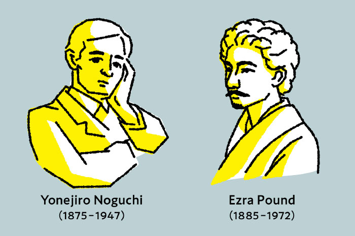 野口米次郎氏とエズラ・パウンド氏の似顔絵