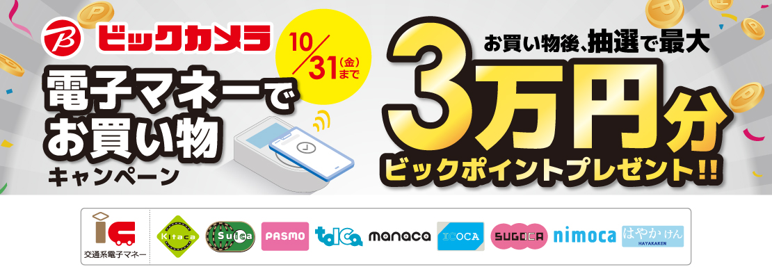 ビックカメラ電子マネーでお買いものキャンペーン