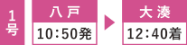 1号 八戸10:50発 大湊12:40着