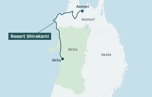 Route map of Akita