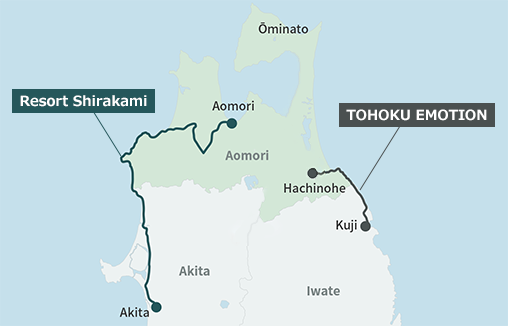 Route map of Aomori