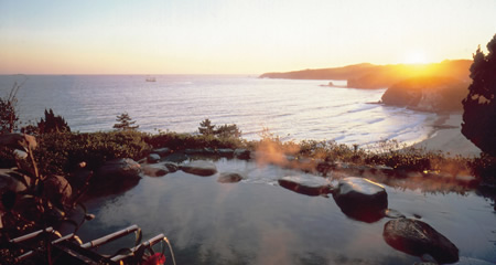 The tranquil emerald waters of Shirahama Beach