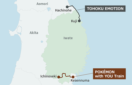 Route map of Iwate