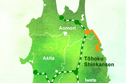 แผนผังเส้นทางของ TOHOKU EMOTION