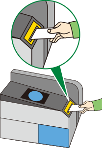 Imagen del método de uso de las puertas automáticas de tickets