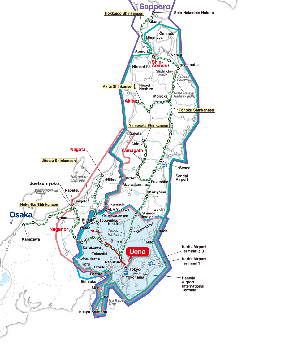 Map: Recommended passes for riding Kusatsu-Shima