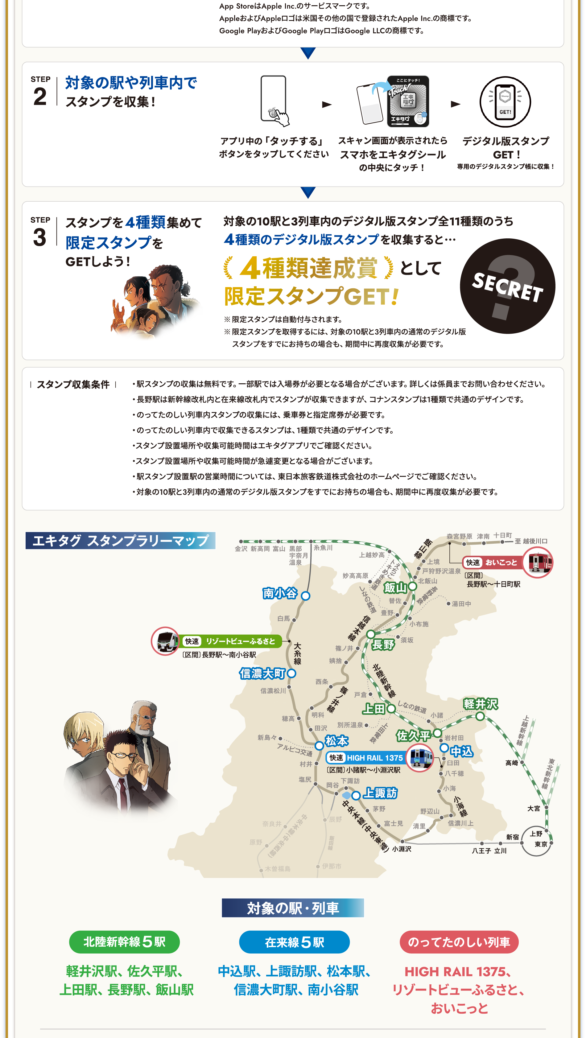 エキタグスタンプラリー 長野県内の対象10駅、3列車内でデジタル版スタンプをGET! 参加方法 エキタグ スタンプラリーマップ