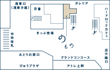 のもの上野店の位置