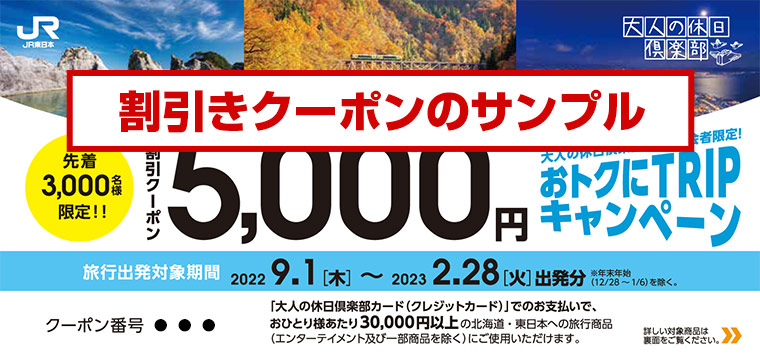 割引きクーポンのサンプル