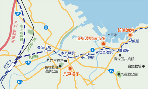 青森県八戸市の地図