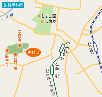 弘前禅林街の地図