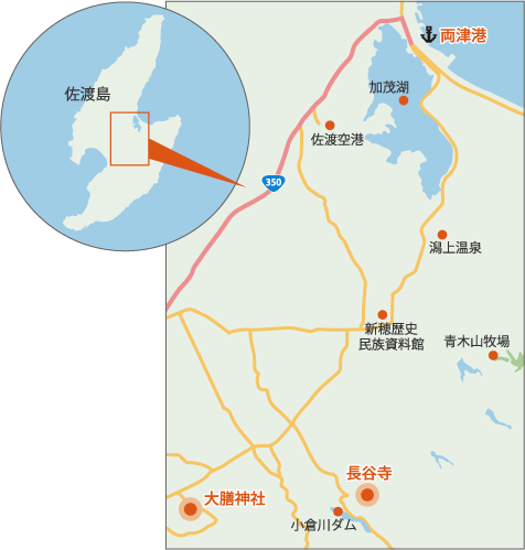 新潟県佐渡島の地図