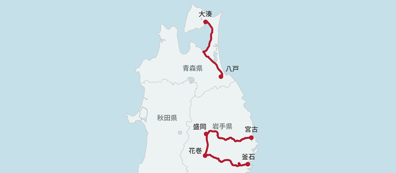 ひなび（陽旅）の運行ルート地図