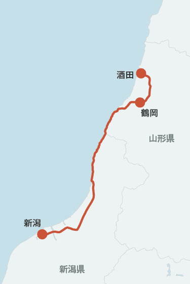 海里の運行ルート地図