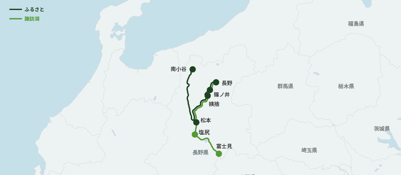 リゾートビューふるさとの運行ルート地図