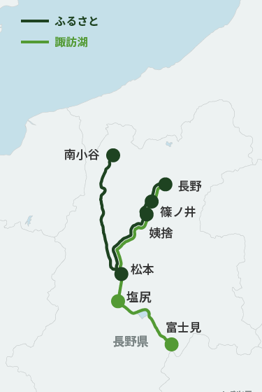 リゾートビューふるさとの運行ルート地図