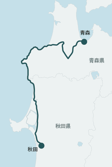 リゾートしらかみの運行ルート地図(青森から秋田まで)