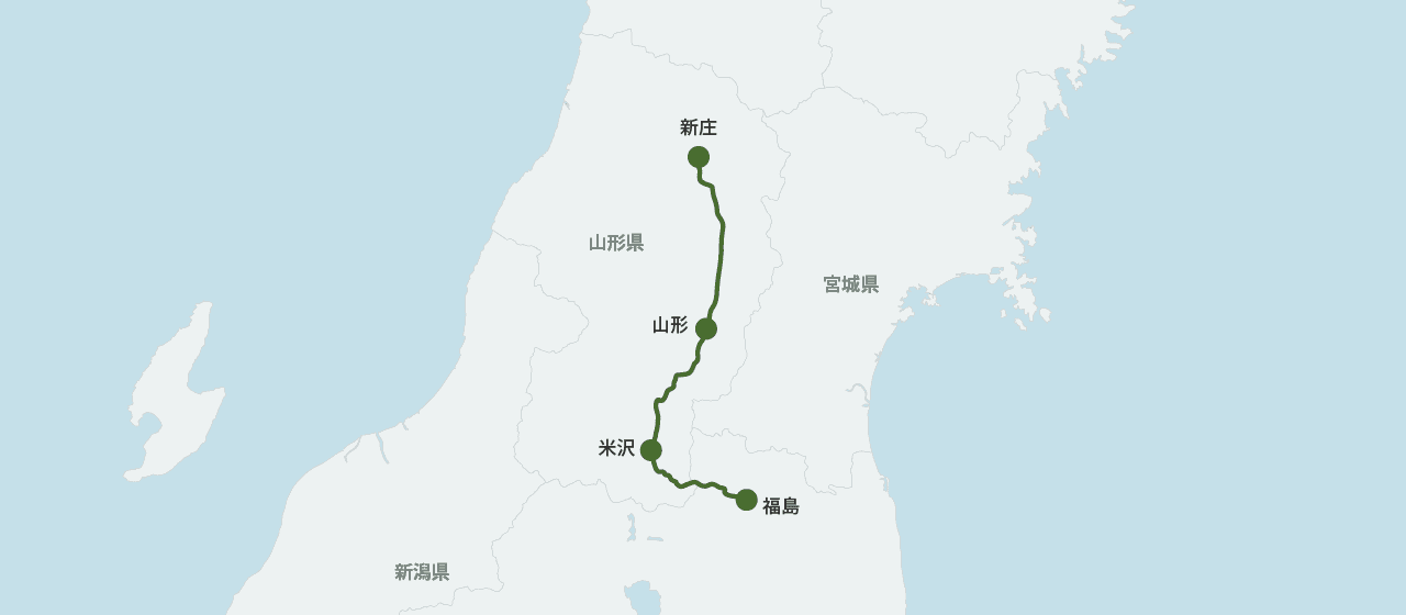 とれいゆ つばさの運行ルート地図